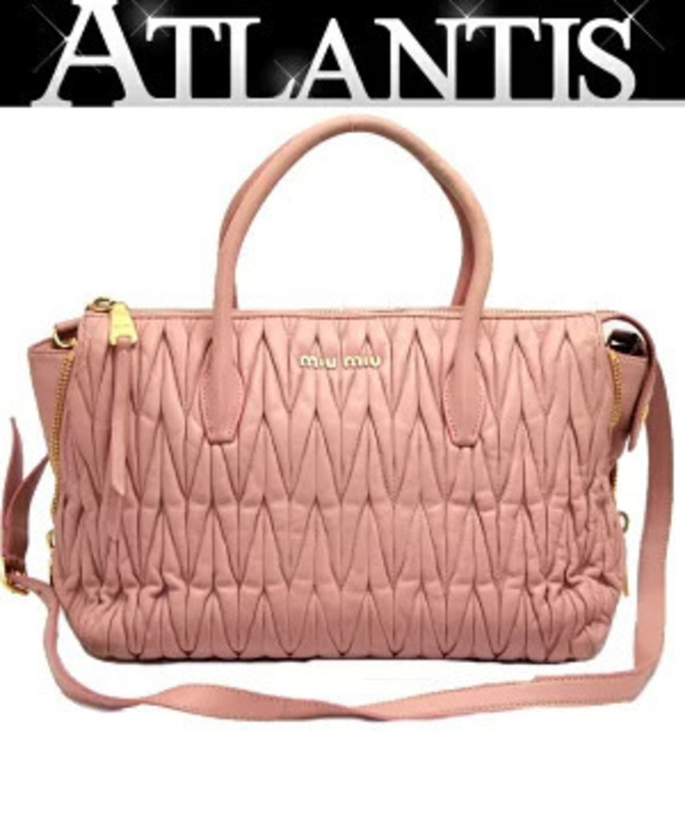 Miu Miu Matelasse Handbag Leather Pink